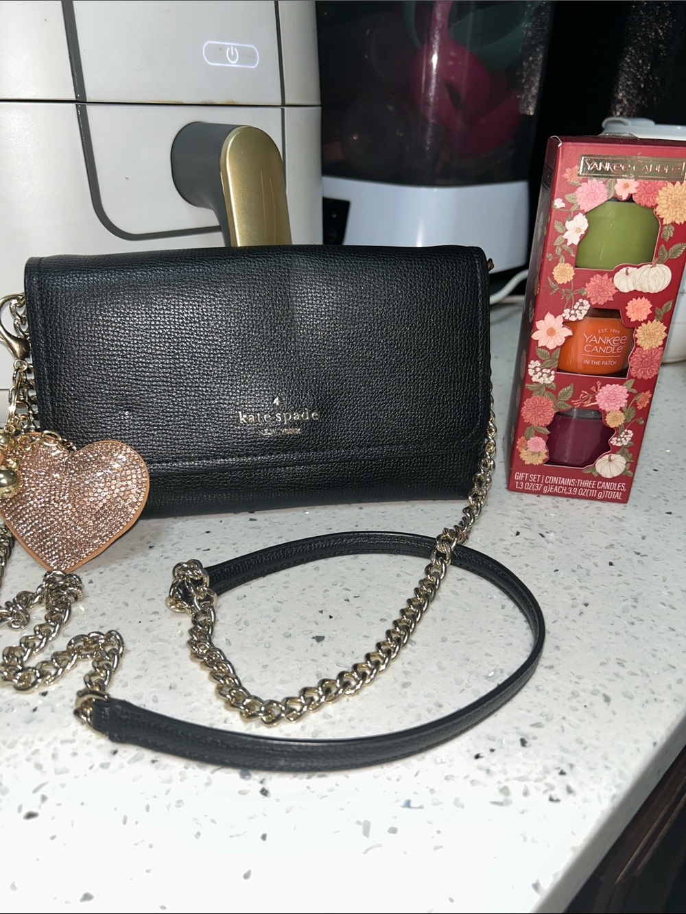 EUC Kate Spade Black Crossbody Wallet on Chain